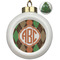 Brown Argyle Ceramic Christmas Ornament - Xmas Tree (Front View)