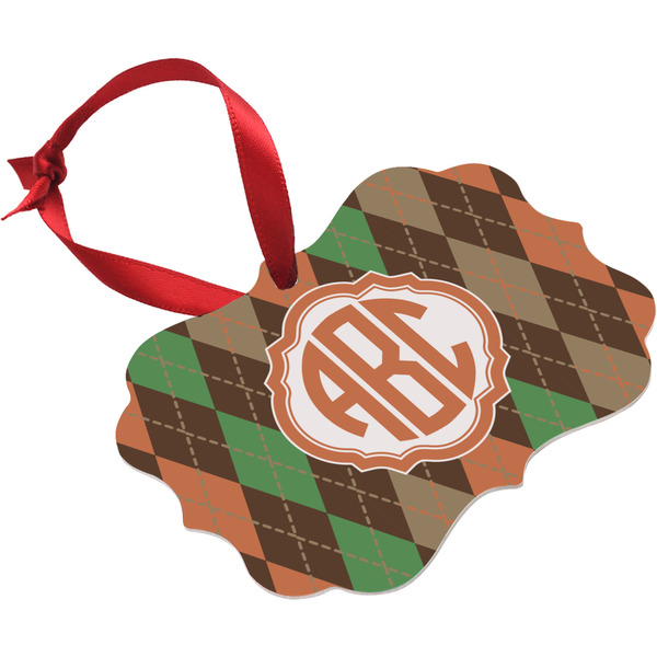 Brown Argyle Christmas Ornament