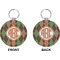 Brown Argyle Circle Keychain (Front + Back)