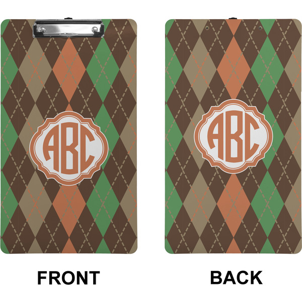 Brown Argyle Clipboard (Legal) (Front + Back)