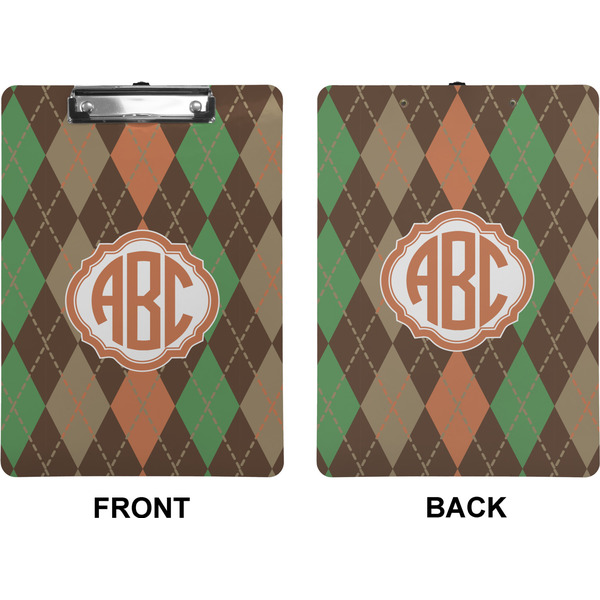 Brown Argyle Clipboard (Letter) (Front + Back)
