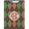 Brown Argyle Clipboard (Letter Size) w/ Monogram