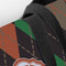 Brown Argyle Closeup of Tote w/Black Handles