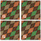 Brown Argyle Cloth Napkins - Personalized Dinner (APPROVAL) Set of 4