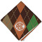 Brown Argyle Cloth Dinner Napkin - Single w/ Monogram