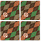 Brown Argyle Cloth Napkins - Personalized Lunch (APPROVAL) Set of 4