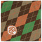 Brown Argyle Cloth Napkins - Personalized Lunch (Single Full Open)