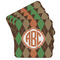 Brown Argyle Cork Coaster - Set of 4 w/ Monogram