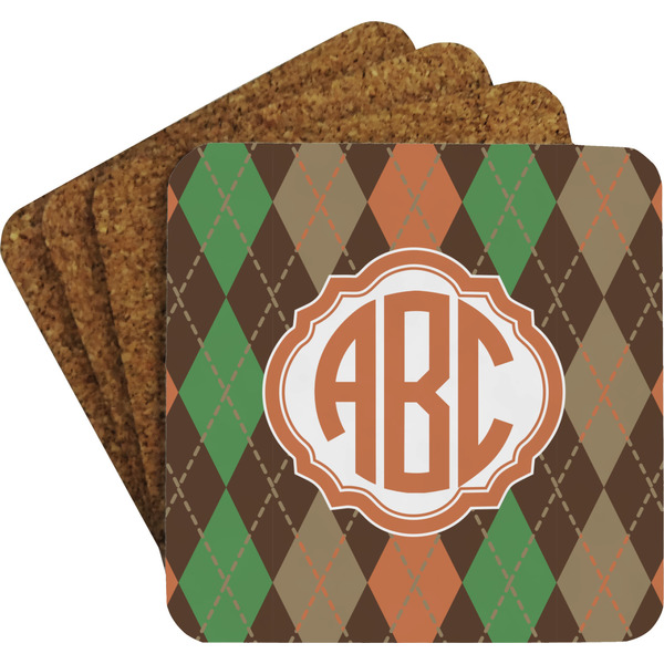 Brown Argyle Coaster Set (Personalized)