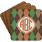 Brown Argyle Coaster Set (Personalized)