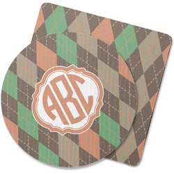 Brown Argyle Rubber Backed Coaster (Personalized)