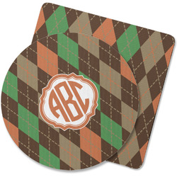 Brown Argyle Rubber Backed Coaster (Personalized)