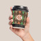 Brown Argyle Coffee Cup Sleeve - LIFESTYLE