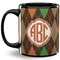 Brown Argyle Coffee Mug - 11 oz - Full- Black
