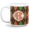 Brown Argyle Coffee Mug - 20 oz - White