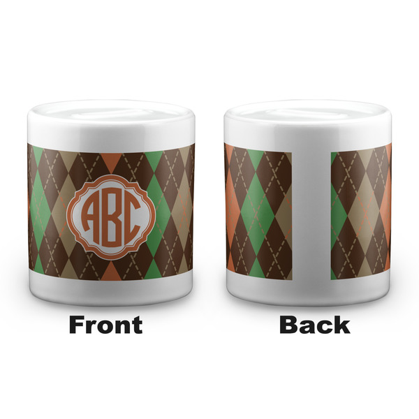Brown Argyle Coin Bank - Apvl