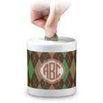 Brown Argyle Coin Bank (Personalized)