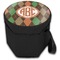 Brown Argyle Collapsible Personalized Cooler & Seat (Closed)