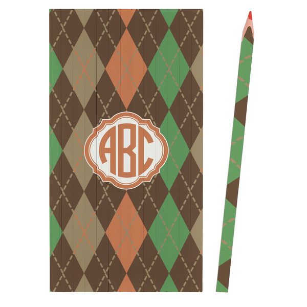 Brown Argyle Colored Pencils - Front View