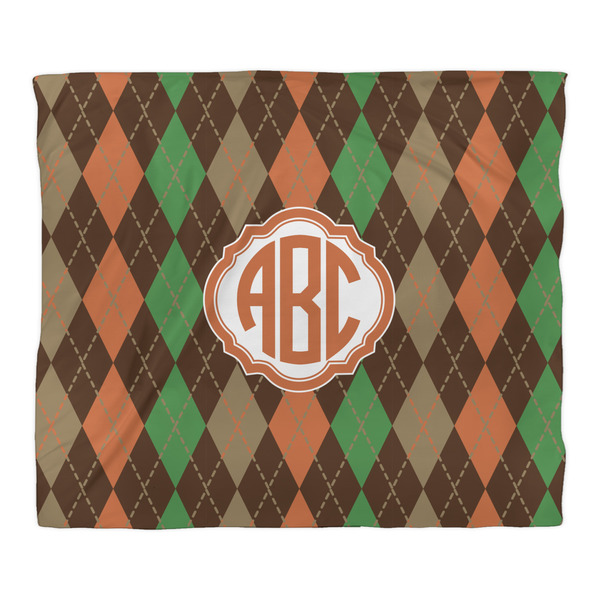 Brown Argyle Comforter - King - Front