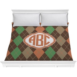 Brown Argyle Comforter - King (Personalized)