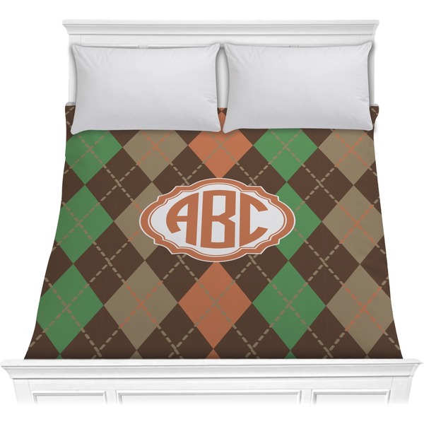 Custom Brown Argyle Comforter - Full / Queen (Personalized)
