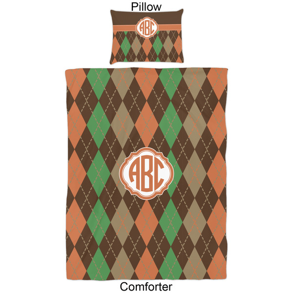 Brown Argyle Comforter Set - Twin - Approval