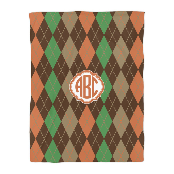 Brown Argyle Comforter - Twin - Front