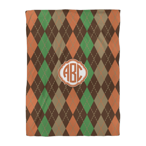 Brown Argyle Comforter - Twin XL - Front