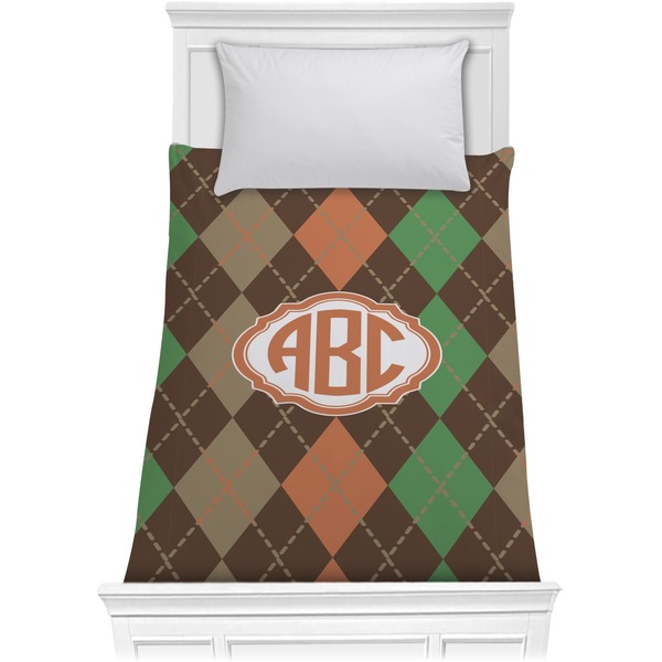 Custom Brown Argyle Comforter - Twin XL (Personalized)