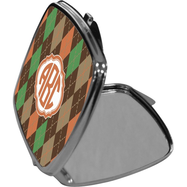 Brown Argyle Compact Mirror (Side View)