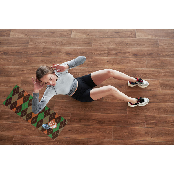 Brown Argyle Cooling Towel- Lifestyle