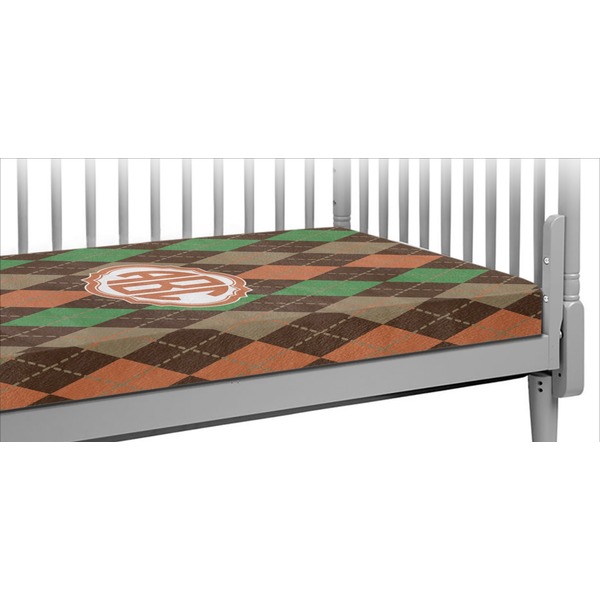 Custom Brown Argyle Crib Fitted Sheet (Personalized)