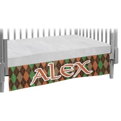 Brown Argyle Crib Skirt (Personalized)