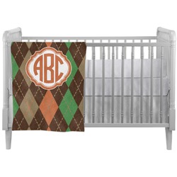 Brown Argyle Crib Comforter / Quilt (Personalized)