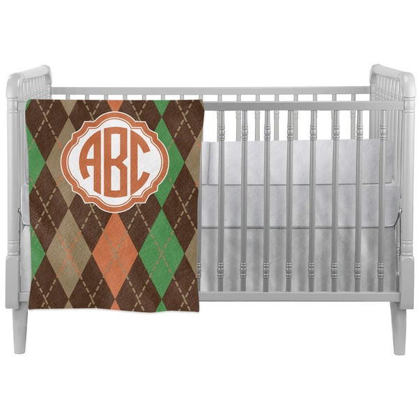 Custom Brown Argyle Crib Comforter / Quilt (Personalized)