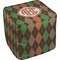 Brown Argyle Cube Pouf Ottoman (Personalized)