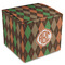 Brown Argyle Cube Favor Gift Box - Front/Main