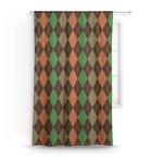 Brown Argyle Curtain - 50"x84" Panel