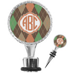 Brown Argyle Wine Bottle Stopper (Personalized)