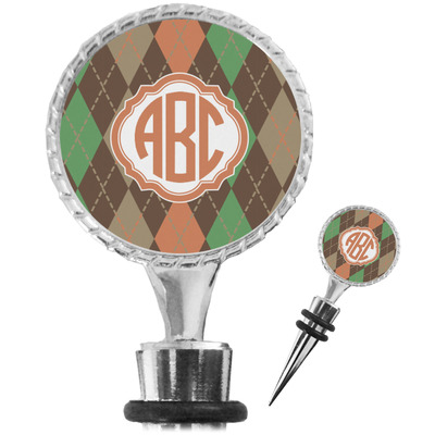 Brown Argyle Wine Bottle Stopper (Personalized)