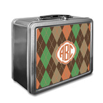 Brown Argyle Lunch Box w/ Monogram
