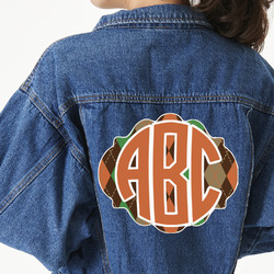 Brown Argyle Twill Iron On Patch - Custom Shape - 3XL (Personalized)