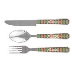 Brown Argyle Cutlery Set (Personalized)