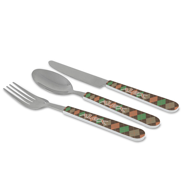Brown Argyle Cutlery Set - MAIN