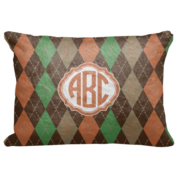 Custom Brown Argyle Decorative Baby Pillowcase - 16"x12" (Personalized)