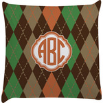 Brown Argyle Decorative Pillow Case w/ Monogram