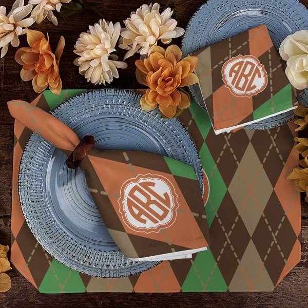 Brown Argyle Dining Set