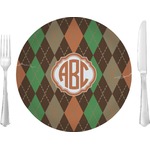 Brown Argyle Glass Lunch / Dinner Plate 10" (Personalized)