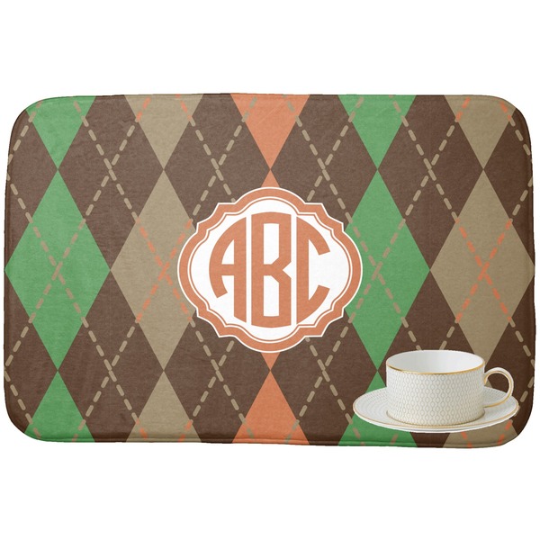 Brown Argyle Dish Drying Mat